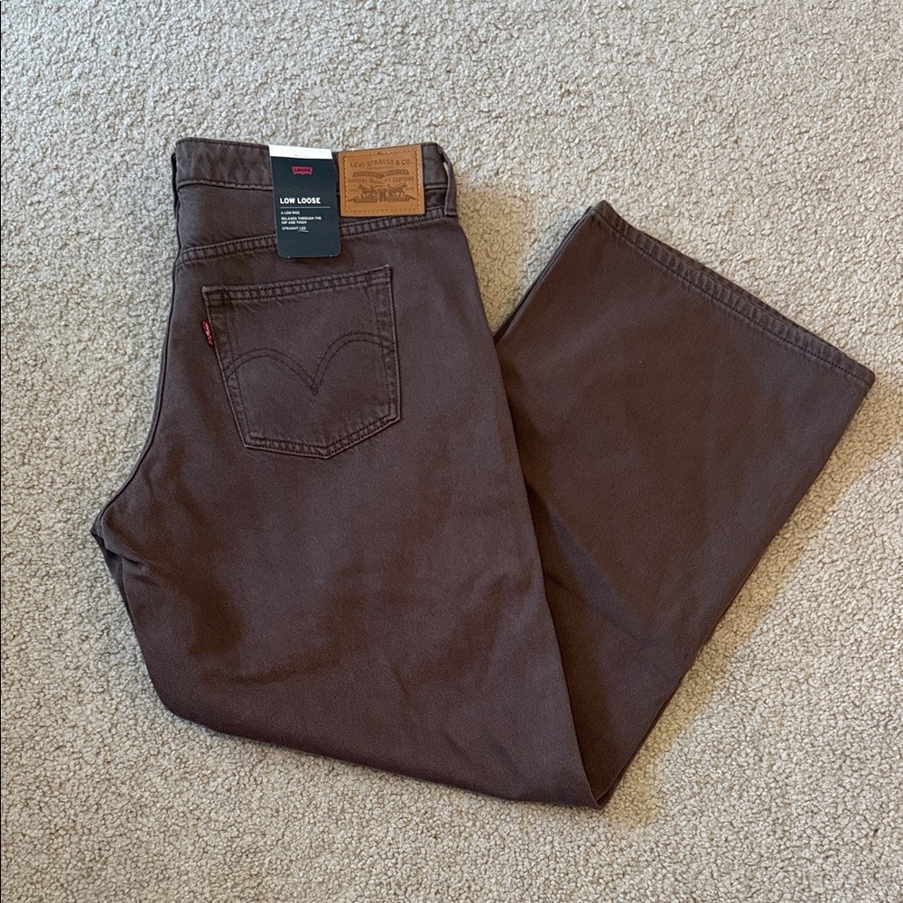 Levi’s Premium Low Loose Jeans in Brown NWT